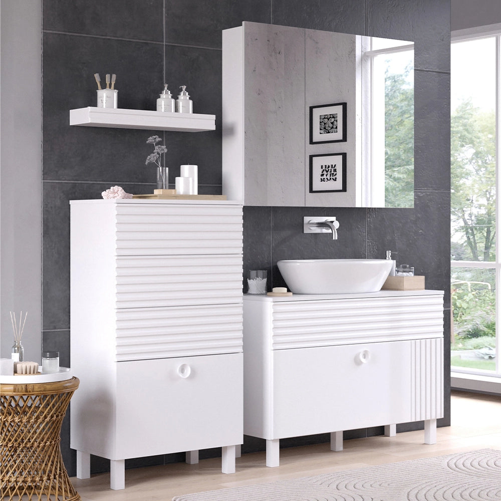 Vicco Mobiletto bagno Bianco 60.2 x 113 cm con 4 cassetti