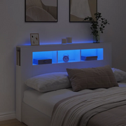 Testiera LED-Testata con Luci LED Bianca 160x18,5x103,5 cm Legno Multistrato
