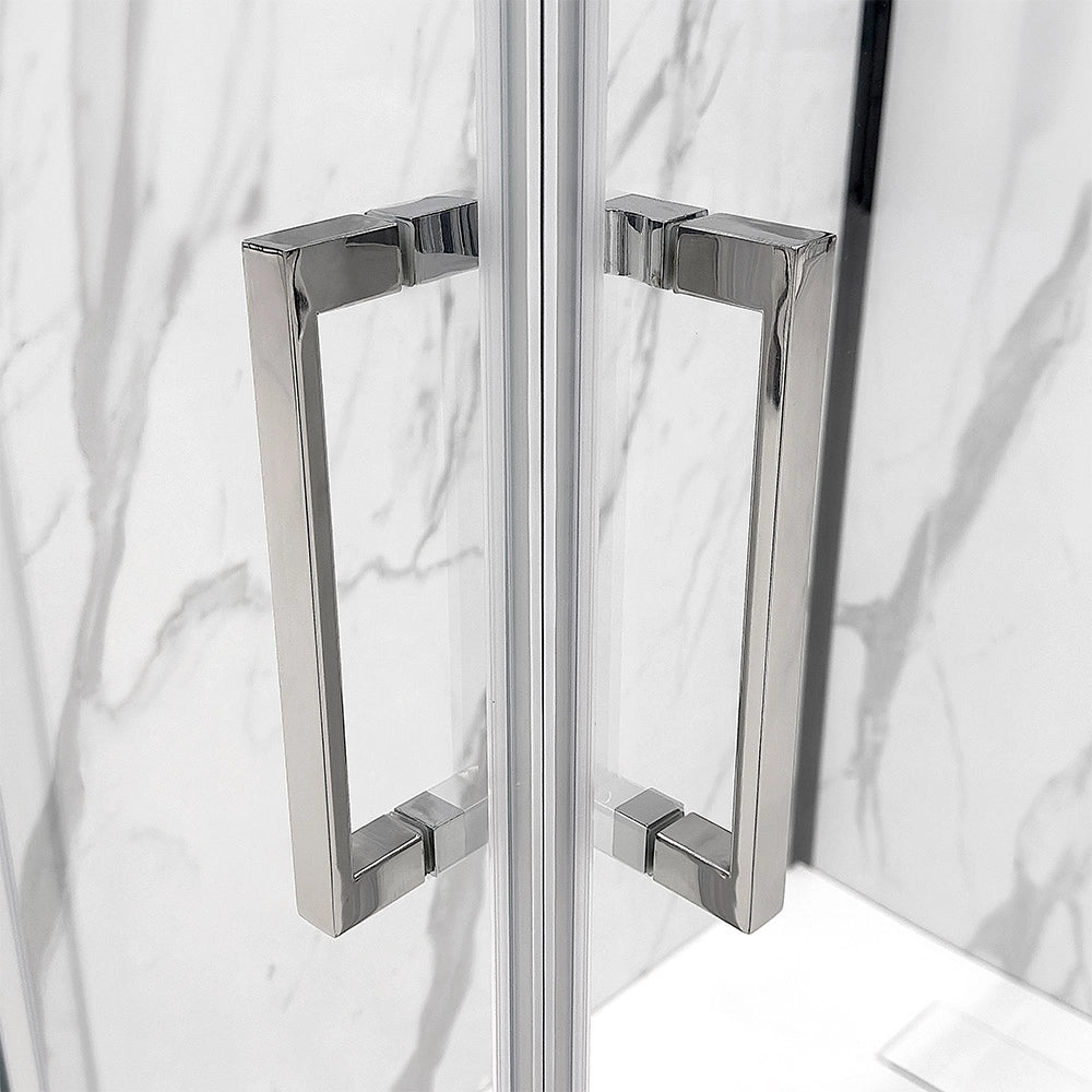 Box doccia 3 lati 80x150x80 cm con doppio scorrevole vetro trasparente Ted