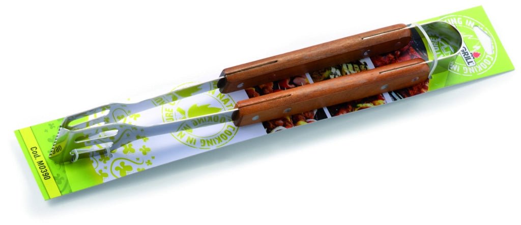 Ompagrill PINZA IN ACCIAIO INOX C/MANICO IN LEGNO cm. 39