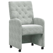 Sedie da Pranzo con Ruote 2 pz | Sedie da cucina Grigio chiaro 58 x 67 x 97 cm