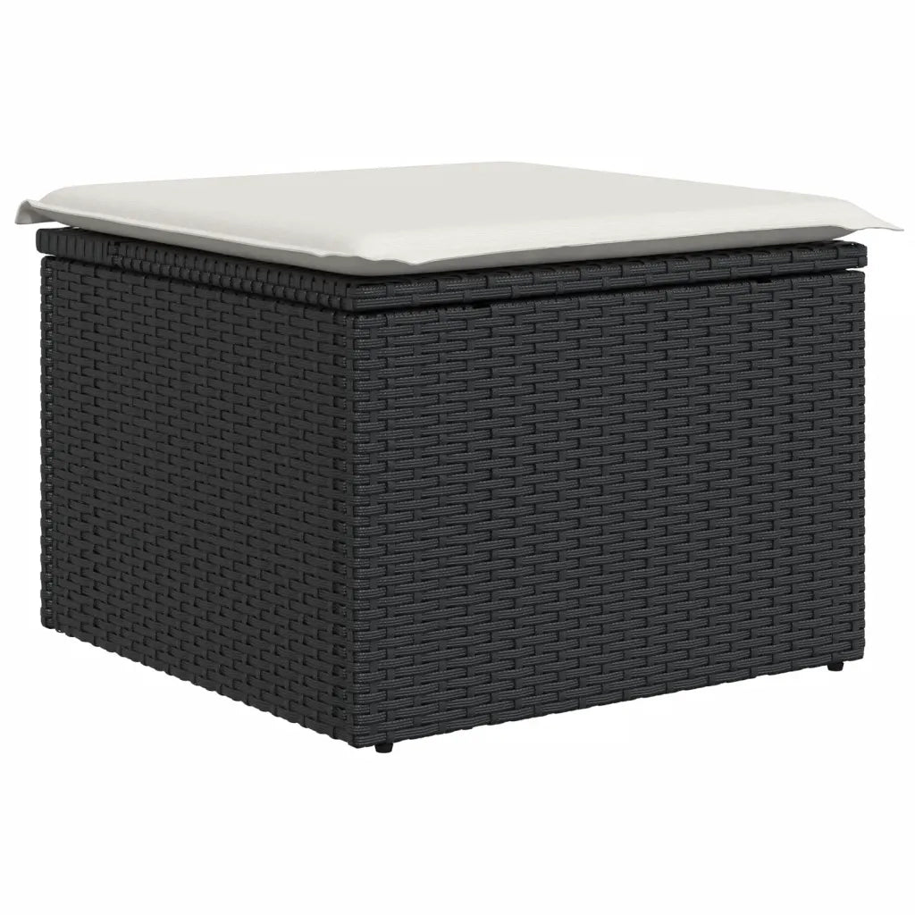 Set Divani da Giardino con Cuscini 8 pz Nero in Polyrattan 3256105
