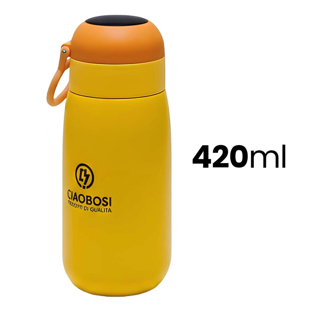 Borraccia termica da 420 ml per bambini con display digitale Giallo Avizar