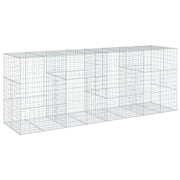 Gabbione recinto a gabbia muro di contenimento con coperchio 400 x 100 x 150 cm ferro zincato argento 02_0040160