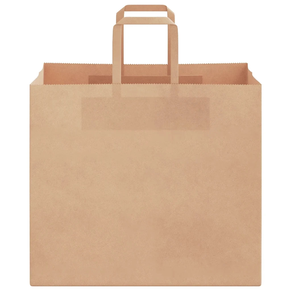 Sacchetti di Carta 250 pz con Manici Marrone 32x22x28 cm