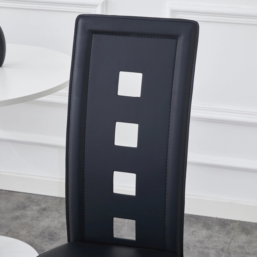 SEDIA da pranzo Set 2 unità 102,5 cm PU nero e metallo oro