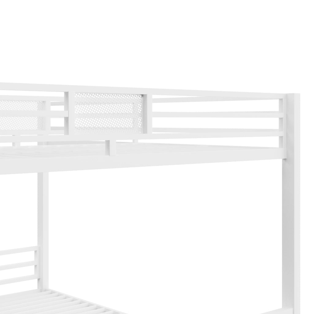 Letto a castello angolare in metallo bianco 90x200 / 140x200