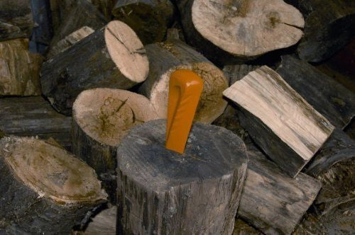 Fiskars 1000600 Cuneo da Spacco Elicoidale in Acciaio Forgiato Temprato 36-42 HRC con Testa Arrotondata e Zigrinature Antirimbalzo colore Arancione