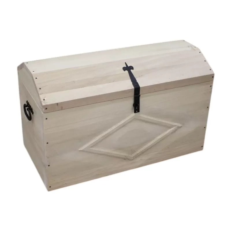 Cassapanca baule in legno grezza l.94 p.47 h.60 (815) - Mobili 2G