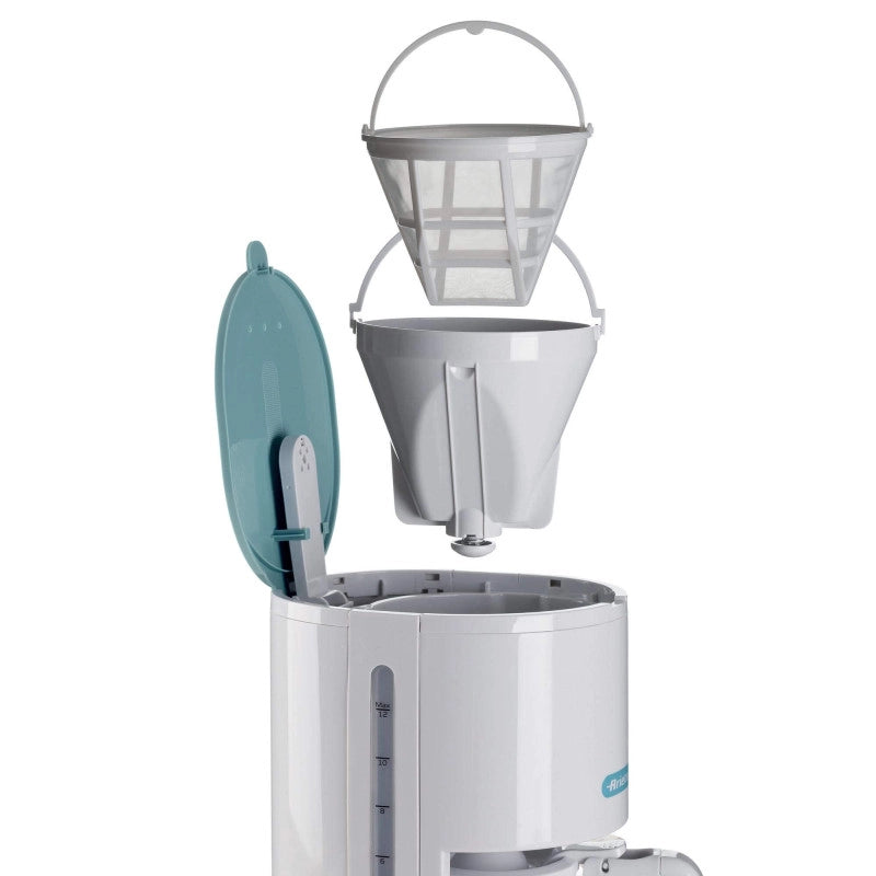 Macchina per caffè americano 12 tazze, filtro lavabile, indicatore luminoso - White & Aegean Teal