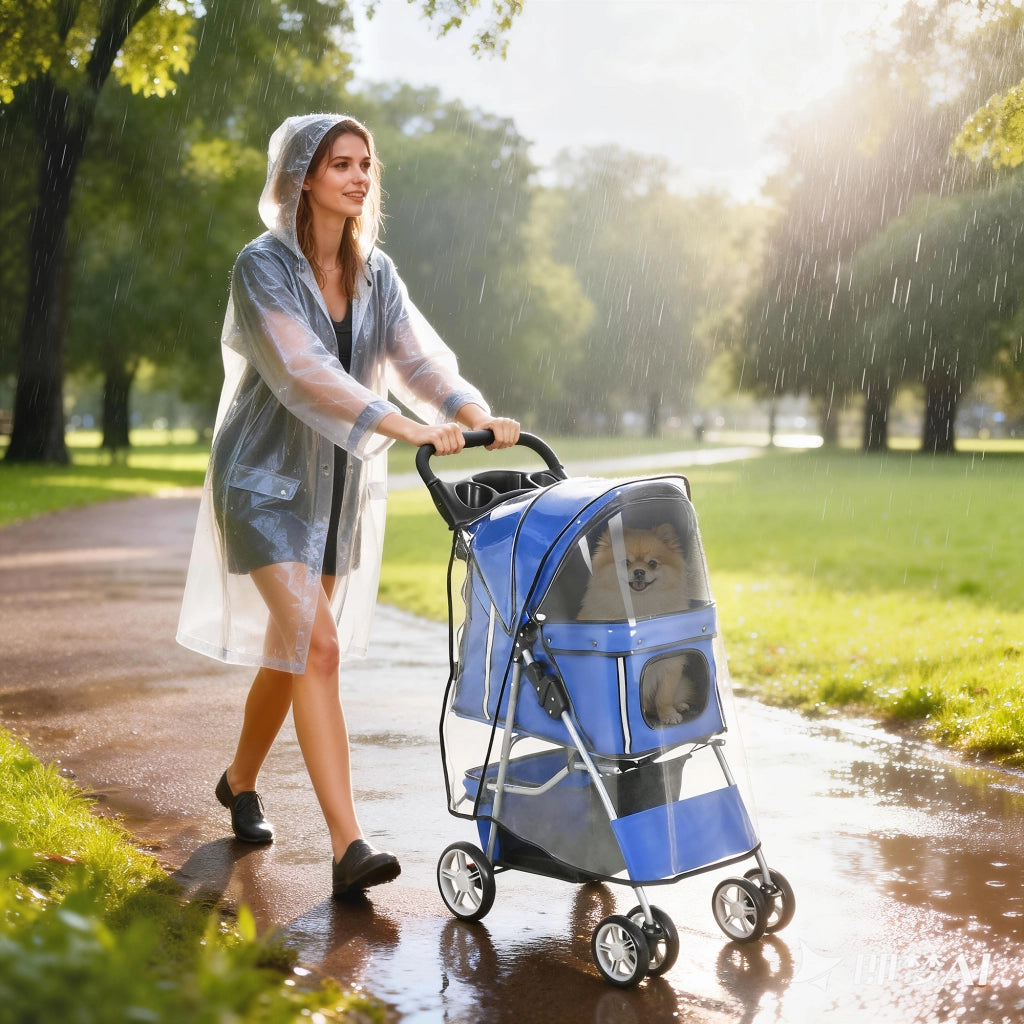 Carrello Trasporto Cani Pieghevole ¨C zephmum ¨C Blu