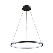 Lampada a sospensione moderna nera anello LED 20W 4000K Polux LEA