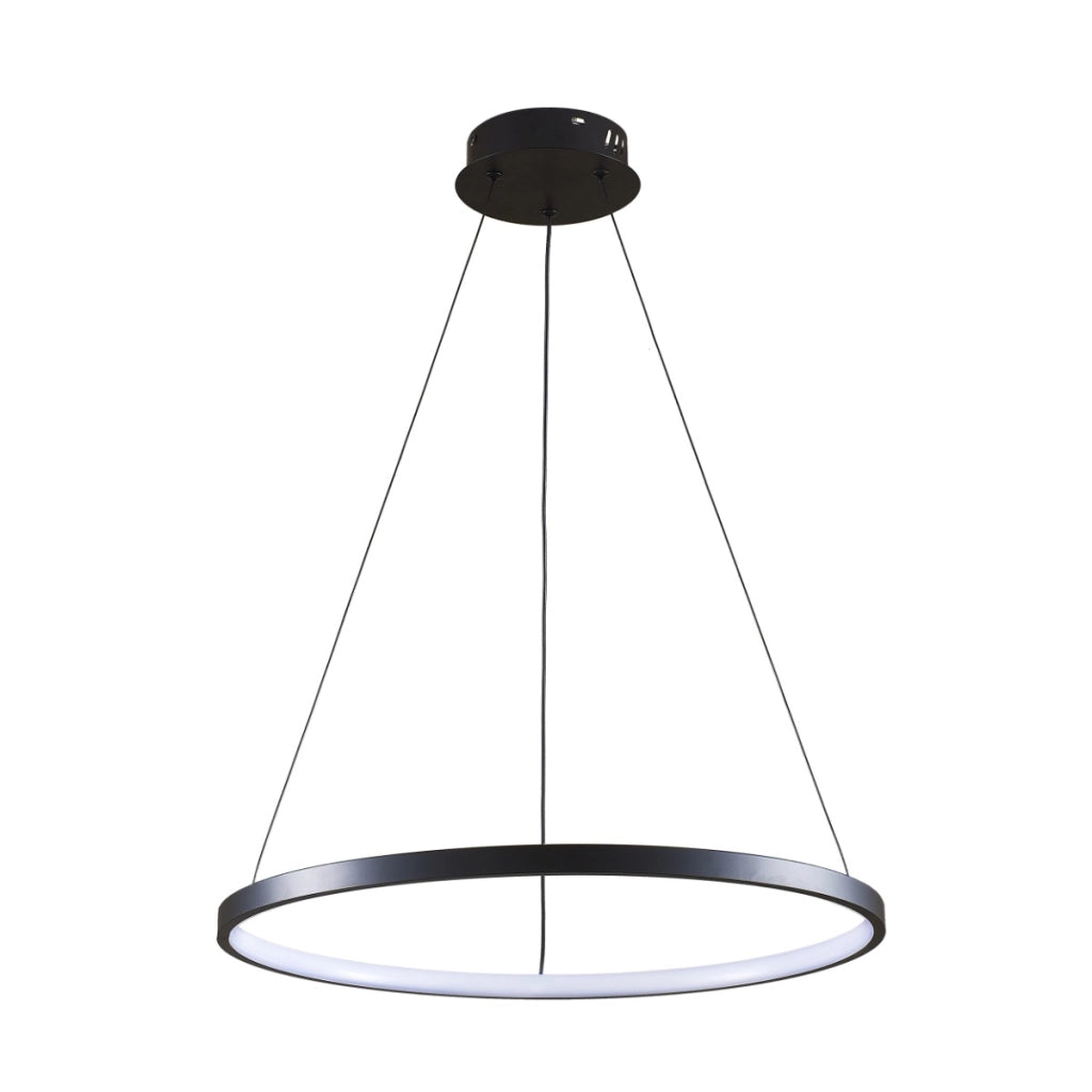Lampada a sospensione moderna nera anello LED 20W 4000K Polux LEA