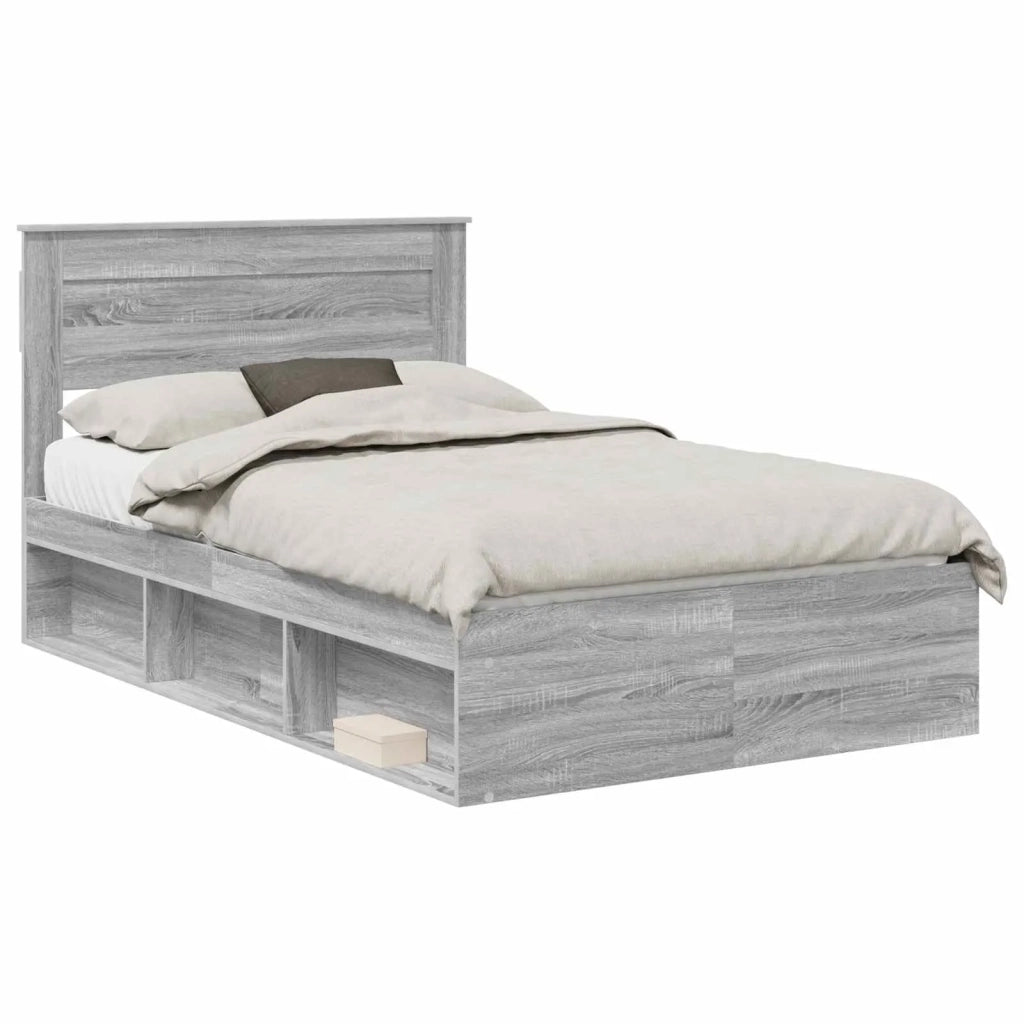 Struttura del letto Grigio Sonoma 120 x 200 cm Pino massello 3409788