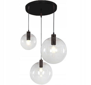 Lampada Da Soffitto Pensile Di Vetro Lassi Black 20+25+30 Cm