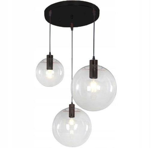 Lampada Da Soffitto Pensile Di Vetro Lassi Black 20+25+30 Cm