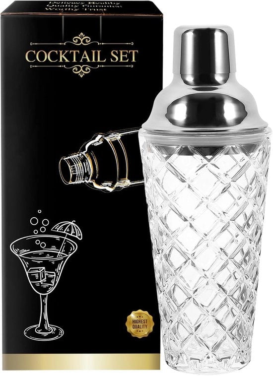 Shaker per Cocktail con Filtro e Design Antiscivolo - Coperchio in Acciaio Inossidabile