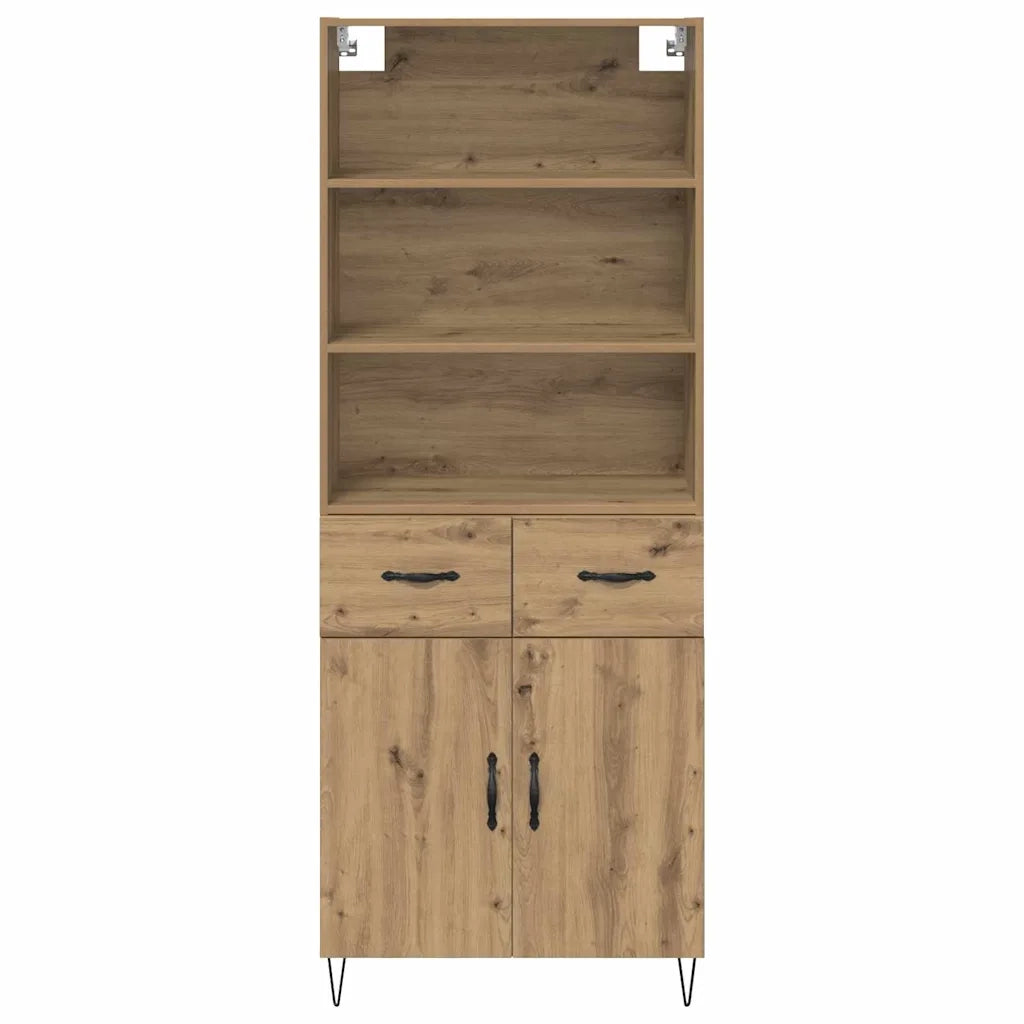 Credenza 2 pcs Rovere artigianale Legno multistrato