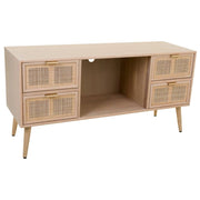 Mobile basso in MDF e rete, marrone, 120x42x60 cm