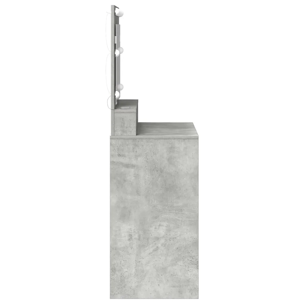 Tavolo da Trucco con specchio Grigio cemento 78,5 x 41 x 135 cm 865112