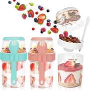 Set di contenitore per cereali da 850 ml con coperchio e cucchiaio portatile da 3 pezzi - contenitore per yogurt fitness ufficio viaggio