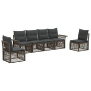 Set Divano da Giardino 6 pcs Grigio polyrattan 3434792