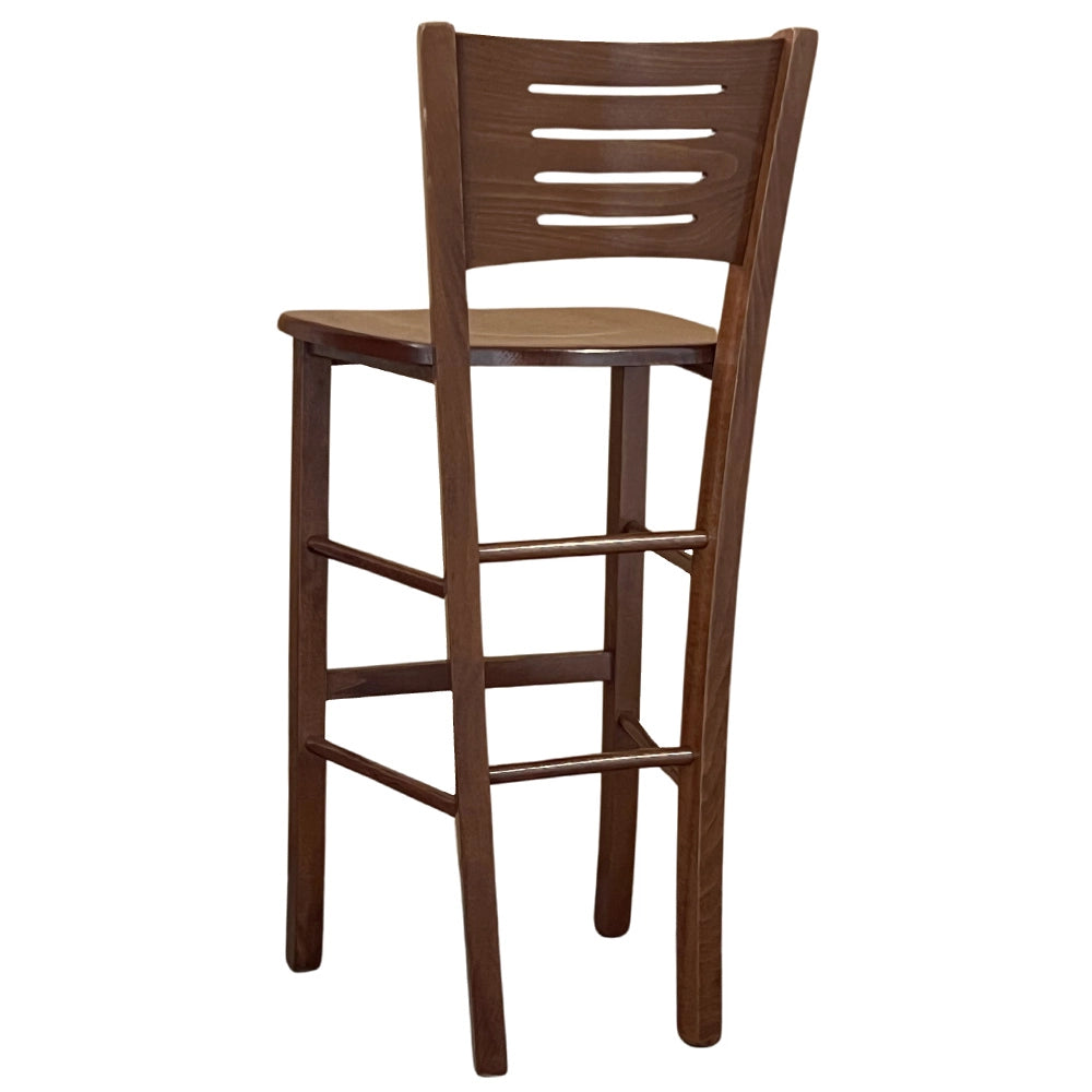 Sgabelli bar alti verona in legno noce scuro h 73 con seduta massello x 2