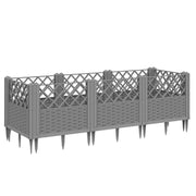 Fioriera | Cassetta per fiori | Vaso Giardino Picchetti Grigio Chiaro 123,5x43,5x43,5 cm PP