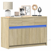 Mobile Porta TV con LED Rovere Sonoma 91x34x61 cm in Truciolato 852182