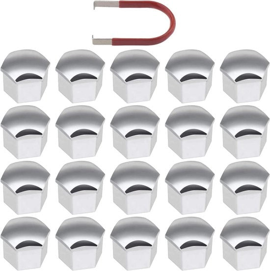 Wieldoppi per protezione - Zinco - 21 mm mozzo a sei facce - Strumento di rimozione - Compatibile con diversi modelli di auto