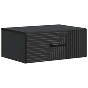 Mobiletto da notte a muro con cassetto Nero 49 x 34,5 x 20 cm