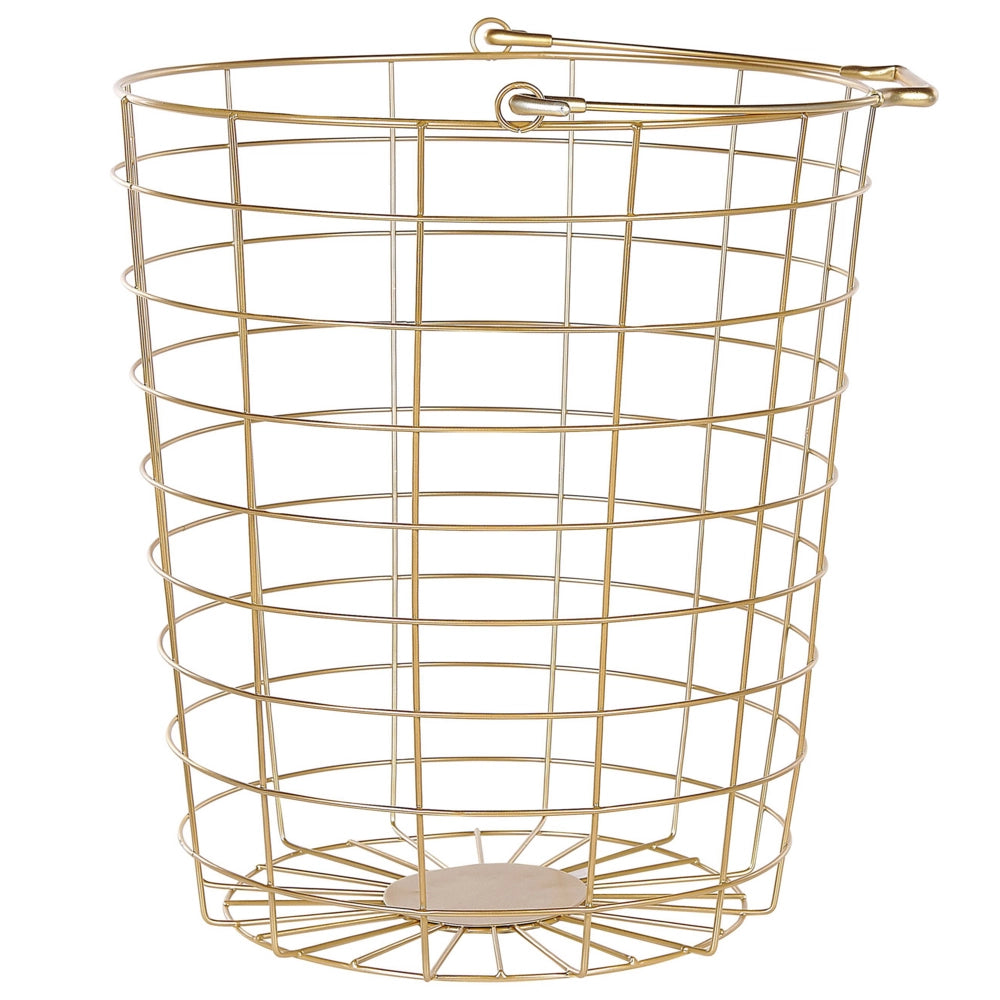 Carrello Portaoggetti per Bagno 3 Cestelli in Metallo Dorato con Ruote