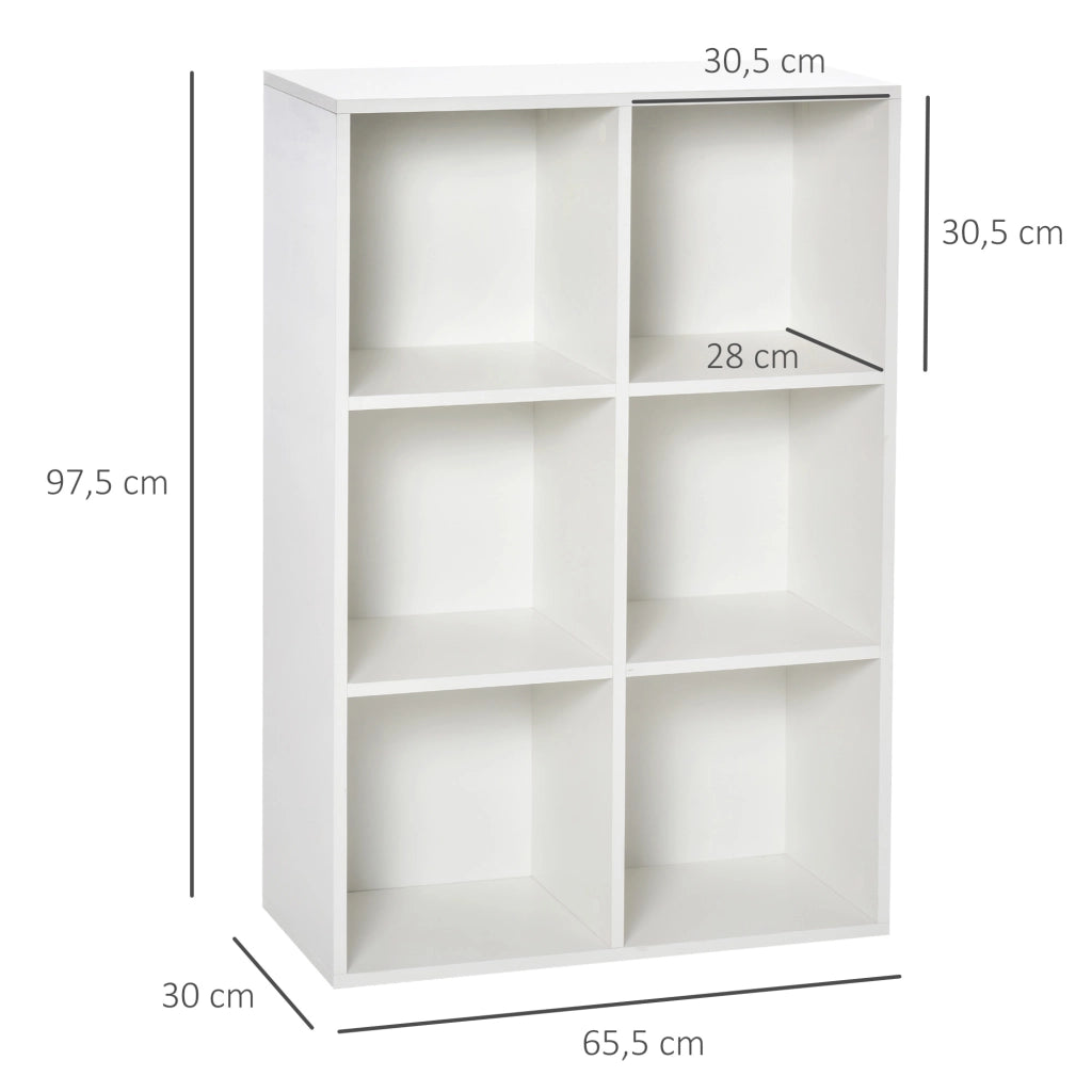 Libreria 3 Livelli con 6 Cubi ¨C Xylo ¨C Legno Bianco 65,5x30x97,5 cm