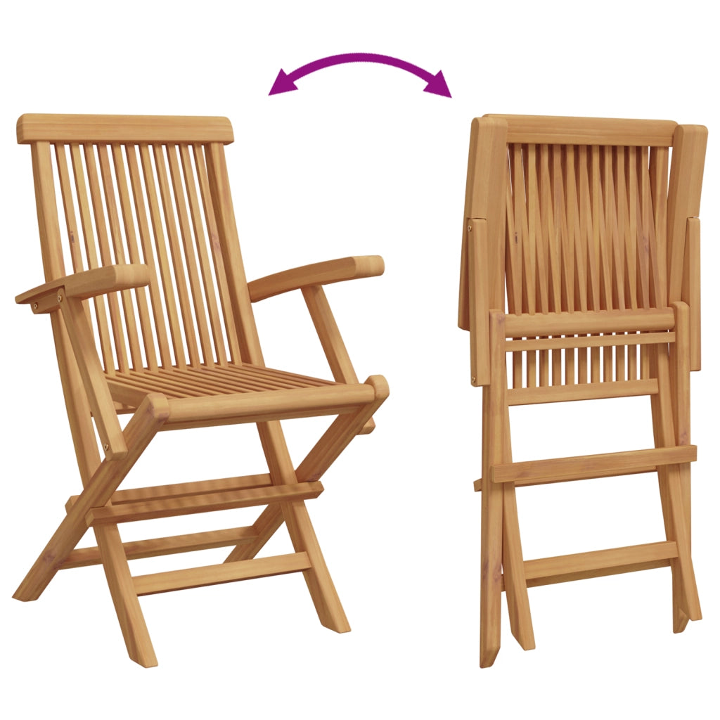 Set Pranzo Giardino 5 Pezzi Legno Massello di Teak