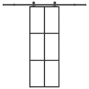 Porta Scorrevole con Ferramenta 76x205cm Vetro ESG Alluminio