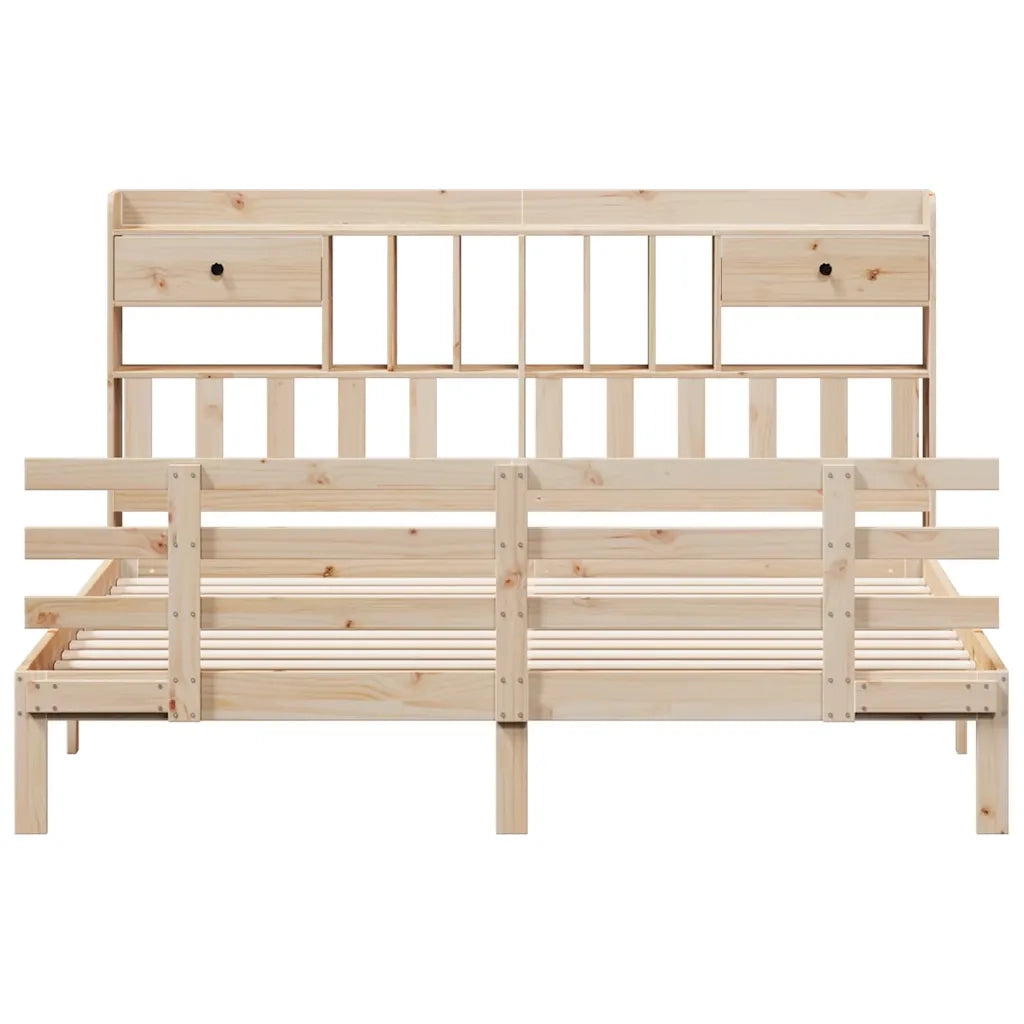 Letto Libreria senza Materasso 180x200 cm in Legno di Pino 3322802
