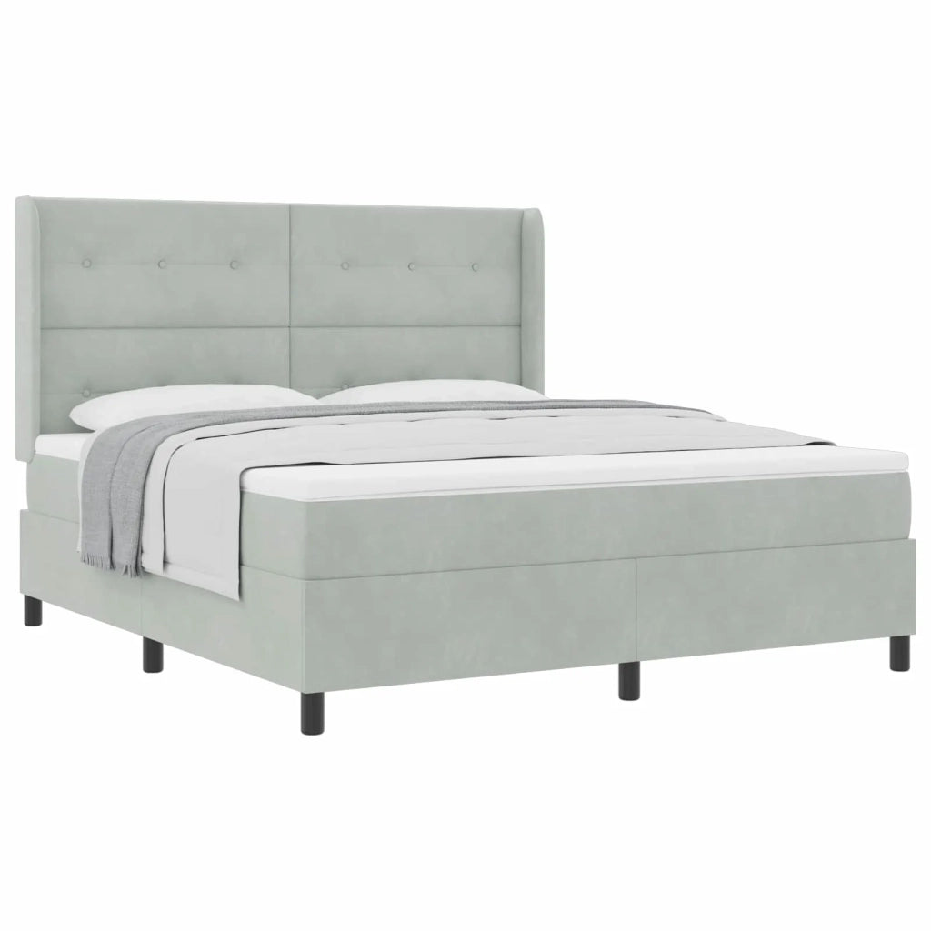 Letto a molle con materasso Grigio chiaro 180 x 200 cm Velluto 3342020