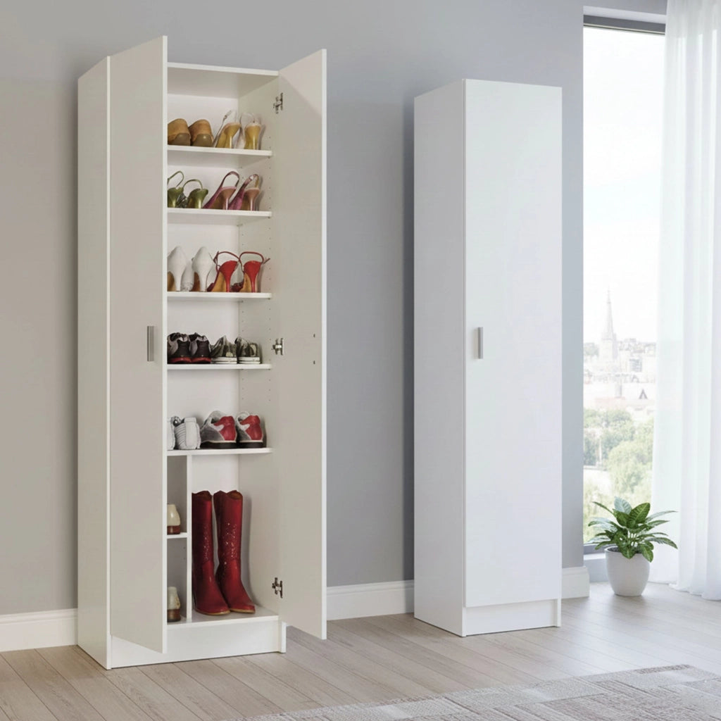 Molteno, Armadio Multiuso Grande Modulabile, 96x180h cm Bianco