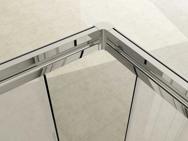 Box doccia Cristallo 6 mm trasparente apertura angolare scorrevole - Misura: 80 x 100 x h195 cm