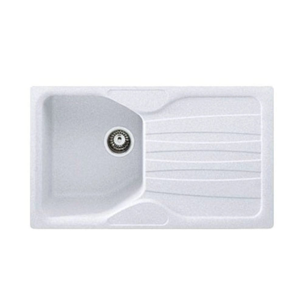 Lavello incasso 1 vasca con gocciolatoio reversibile in fragranite bianco Franke CUG 611