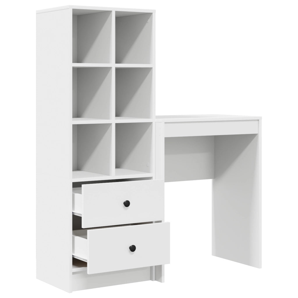 Scrivania con Storage Bianca in Legno Ingegnerizzato