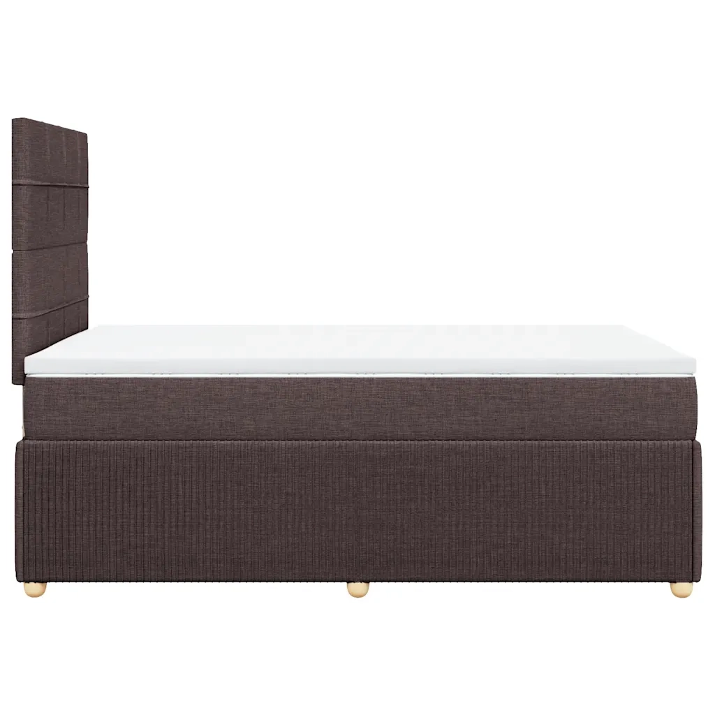 Giroletto a Molle con Materasso Marrone Scuro 120x190cm Tessuto