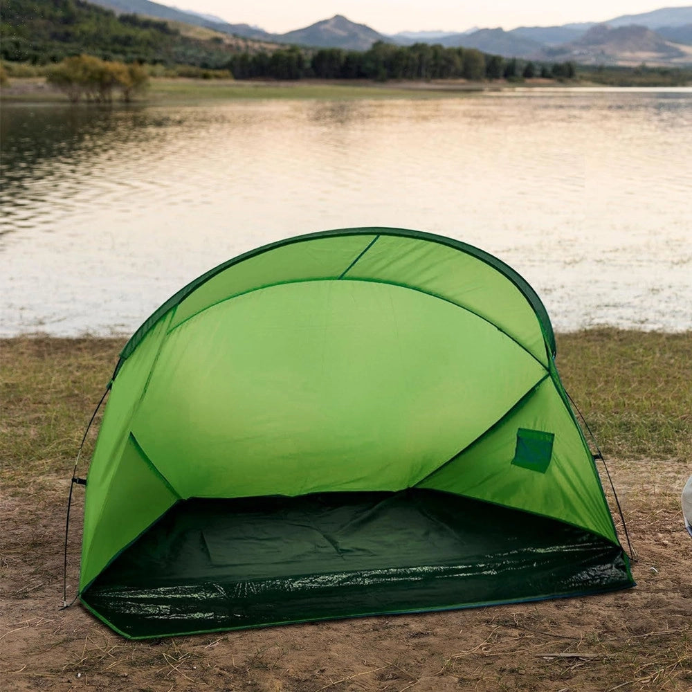 Trade Shop - Tenda Da Spiaggia Paravento Parasole Leggera Con Borsa Trasporto 215x145x130cm 206405 -