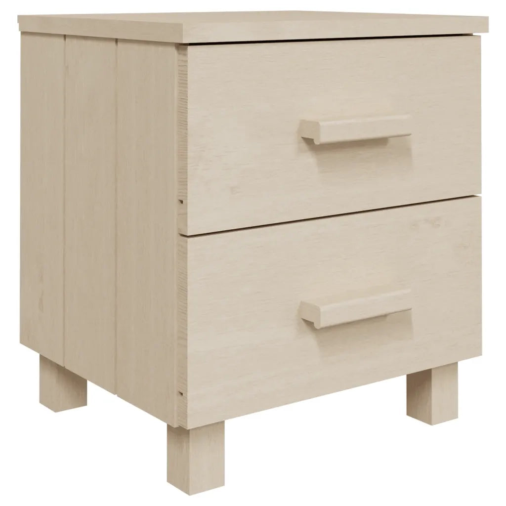 Set di 2 Comodini | Armadio da Notte | Mobiletto da notte HAMAR ambra 40x35x44,5 cm Legno Massello di Pino