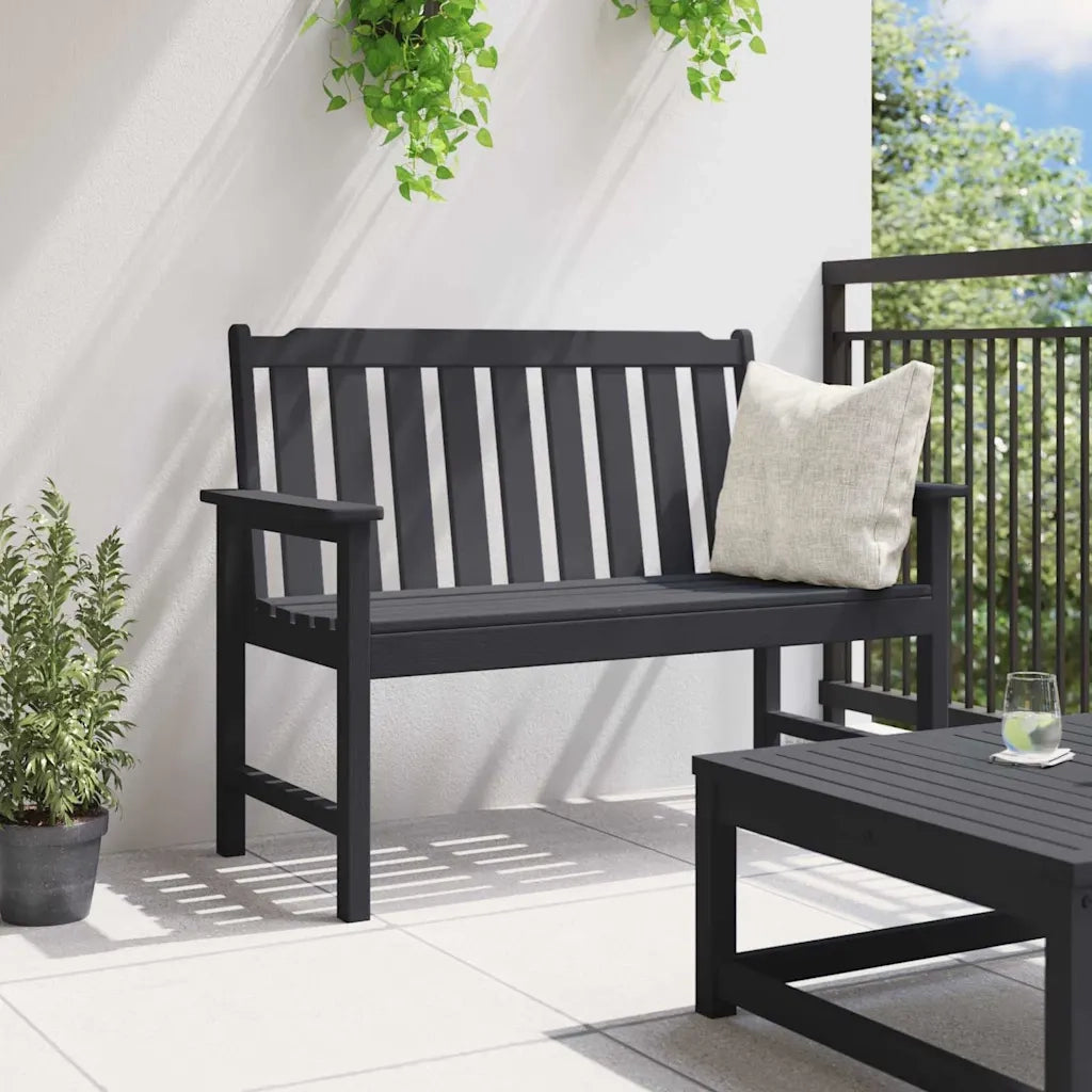 Panchina da Giardino | Panca da Giardino Nero 120 x 59 x 88 cm HDPE