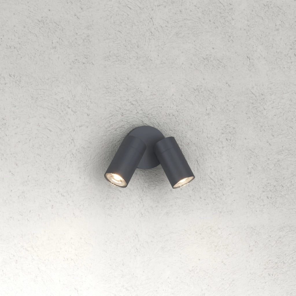 OSLO APPLIQUE PLAFONIERA 2 LUCI GRIGIO ANTRACITE IP65