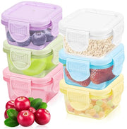 Piccoli contenitori con coperchi in plastica, 6 pezzi. Piccoli contenitori per alimenti con coperchi. Contenitori per alimenti da 60 ml riutilizzabili. Contenitori per congelazione per snack. Contenitori per insalata di frutta per bambini.