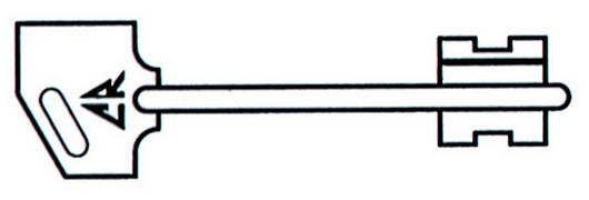 c.r. art.14 chiave per serrature a doppia mappa mm. 92 cod:ferx.9084