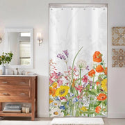 Douchegordijn trasparente 90 x 180 cm in colori pastello con fiori e foglie - Impermeabile e lavabile