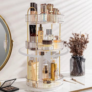 Organizzatore di cosmetici 360° rotante - prodotti per la cura della pelle profumi erbe - cassettiera camera da letto bagno - 3 strati bianchi